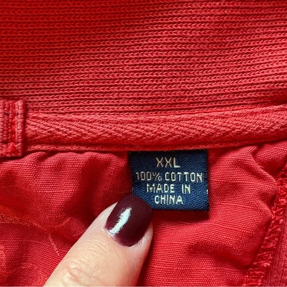 Tommy Bahama GUC Men’s 100% Cotton Red Half Zip Sweatshirt size XXL - Picture 7 of 7